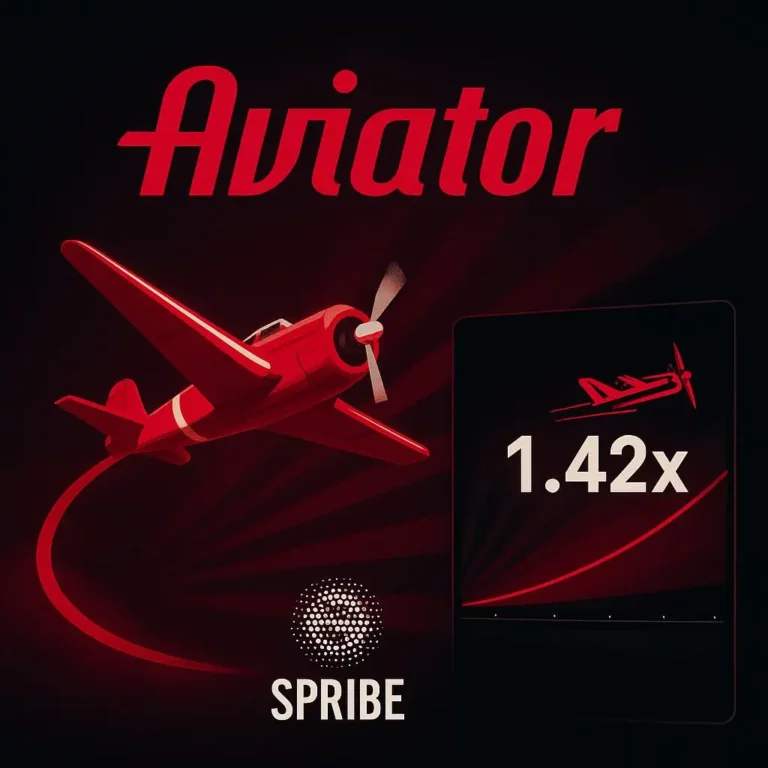 Red plane taking off in Aviator slot game