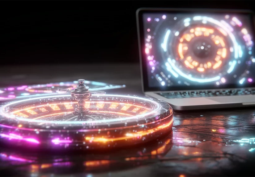 European roulette wheel with red and black numbers