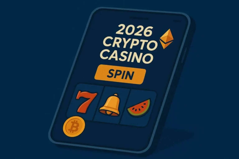 Mobile phone displaying a crypto casino game in 2026