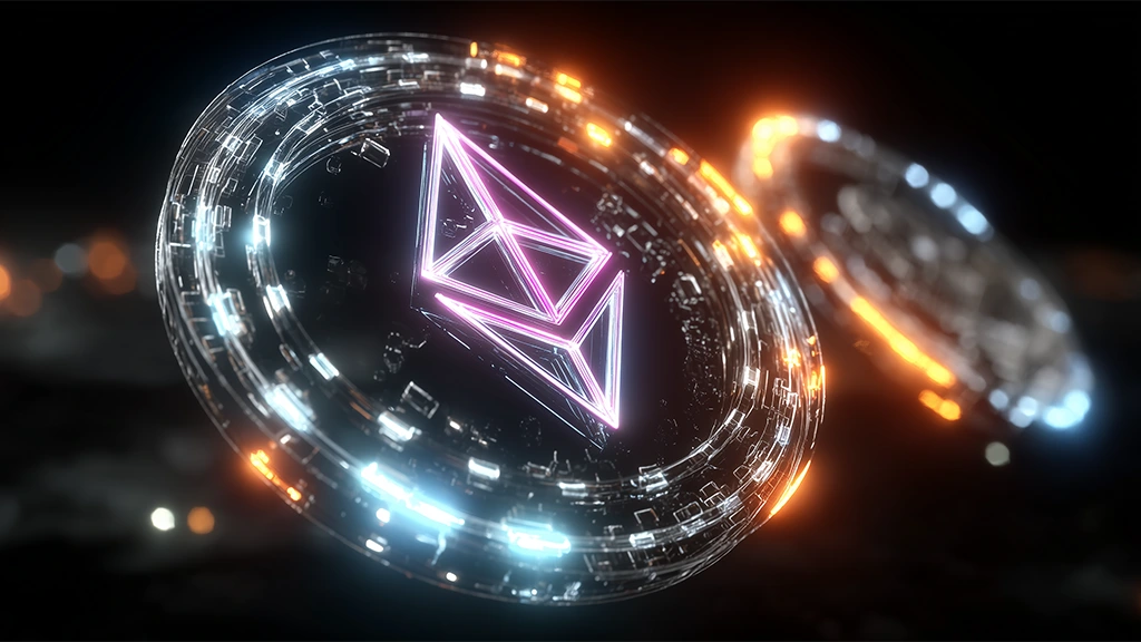 Ethereum ETH coin next to online casino games