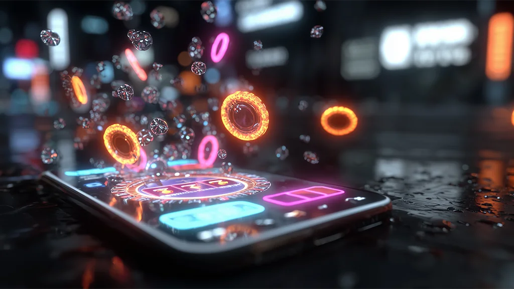 Online poker crypto chips on a digital table.