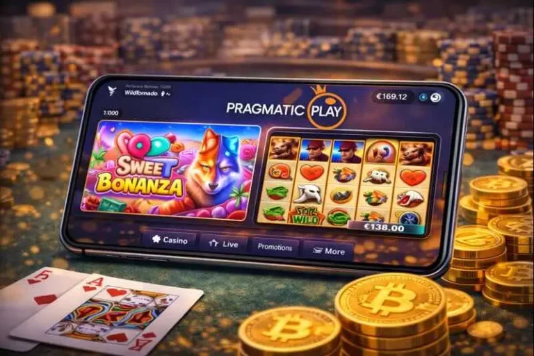 WildTornado casino interface showcasing Pragmatic Play slots.