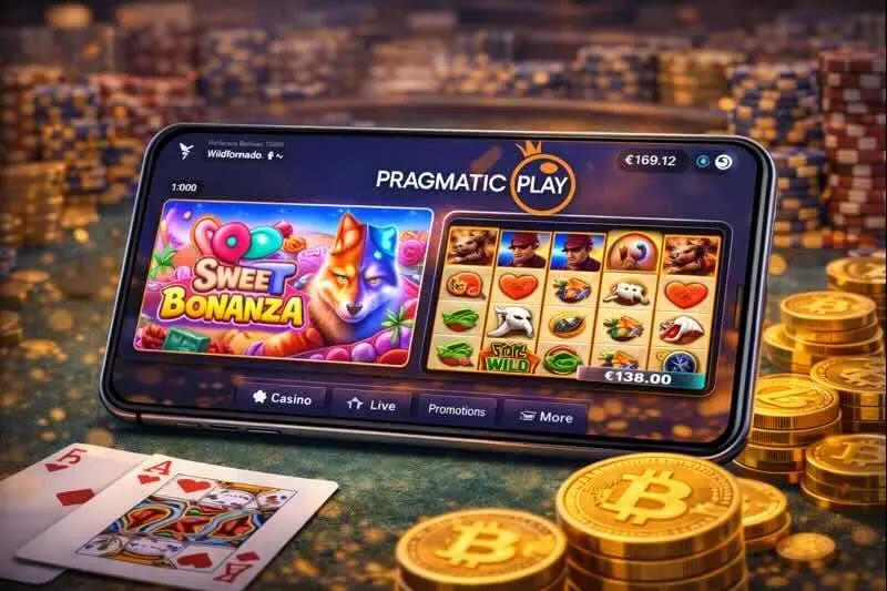 WildTornado casino interface showcasing Pragmatic Play slots.