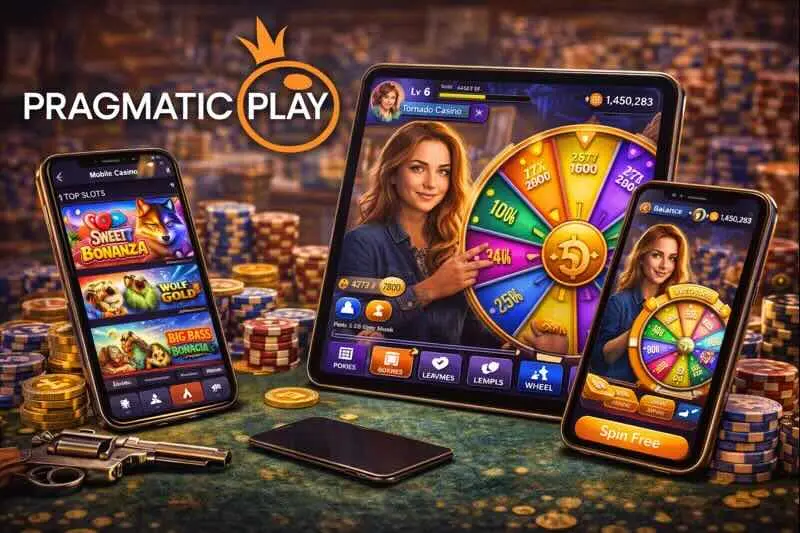 Pragmatic Play pokies and social casino app on mobile devices.