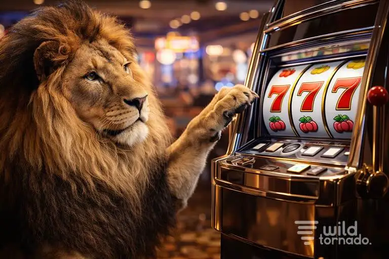 WildTornado online slots gambling interface with spinning reels