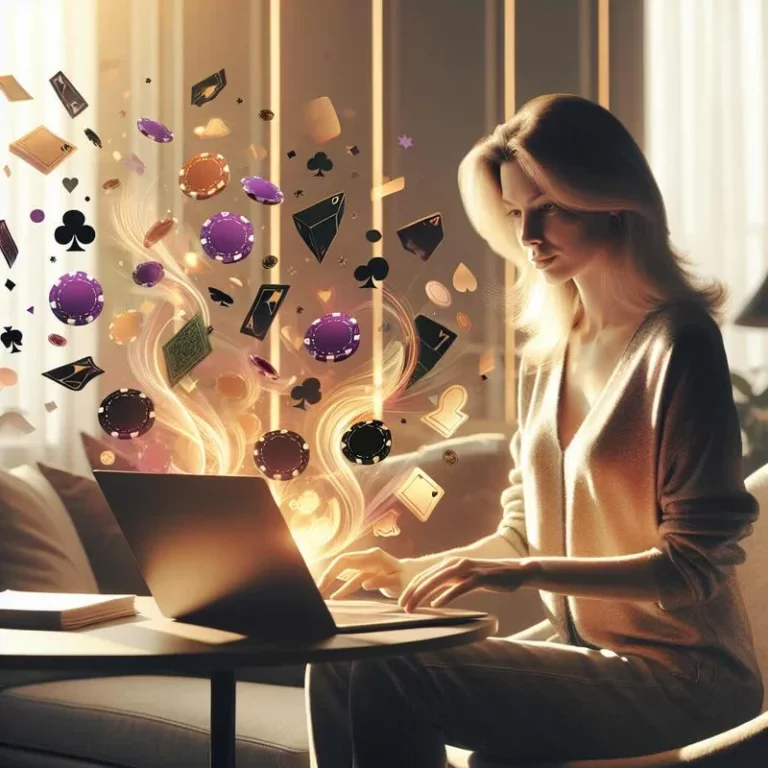 Aussie gambler excitedly plays pokies on a smartphone, casino interface glowing, celebratory money rain