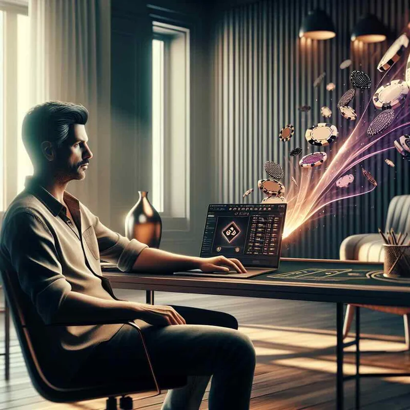 Aussie gambler happily checks her mobile after winning free spins on pokies, indoors